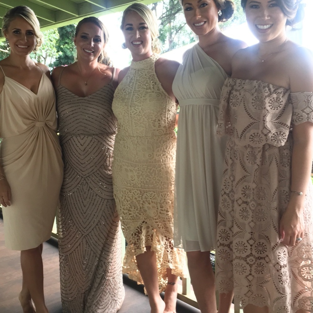 Halter Lace Midi Dress | Bridesmaid